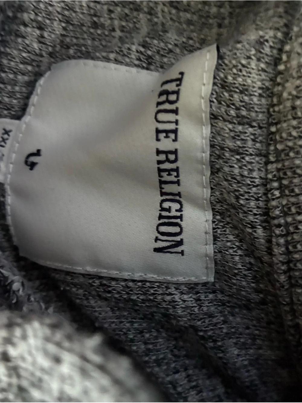 True Religion Gray Short-Sleeve Hooded Pullover